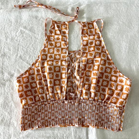 Altar'd State Floral Checkered Crop Top - Picture 2 of 8